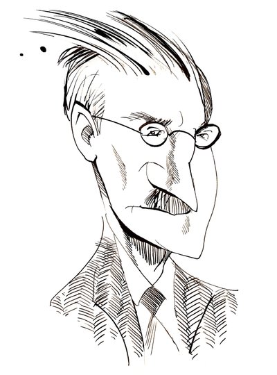 James Joyce - Karikatur des irischen Schriftstellers (1882-1941) von Neale Osborne